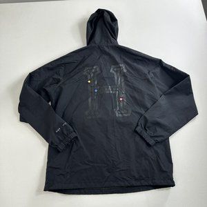 HUF Worldwide Tour Anorak Windbreaker Pullover Jacket Black Big H Logo Men Small